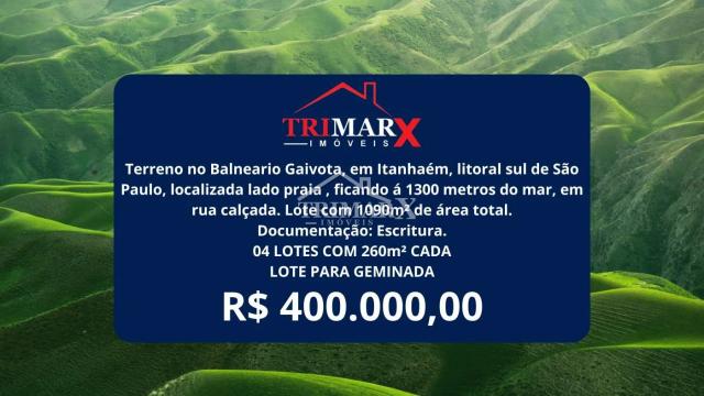 Terreno para Venda — Balneário Gaivota, Itanhaém